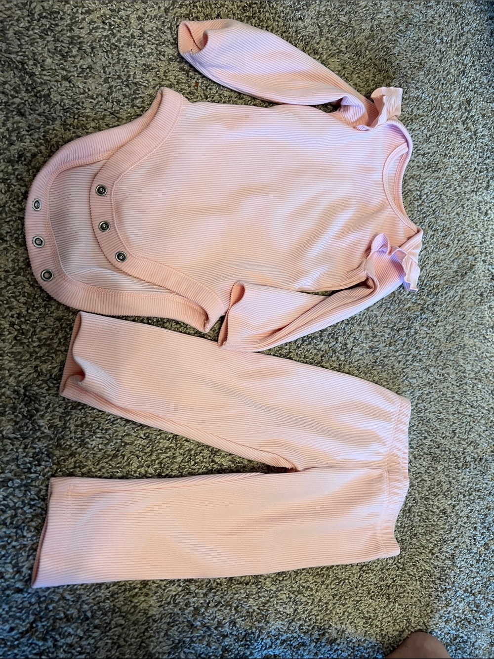 Carter's Light Pink Ribbed 2-Piece Baby Matching Set